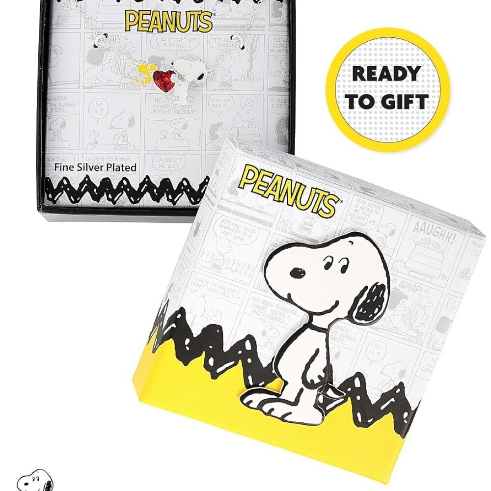 Snoopy & Woodstock Necklaces Silver Flash-Plated Red Crystal or Charm Accents - Picture 6 of 7